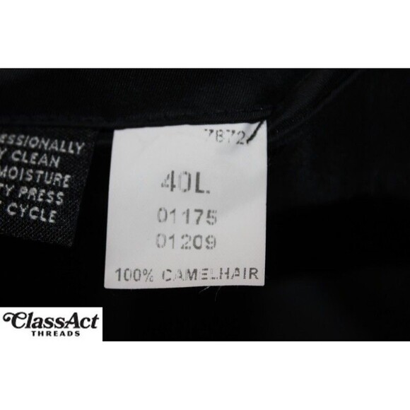 Jos A Bank Sport Coat Mens Black Camel Hair Tailor Fit Blazer Jacket 2 Btn 40L - Picture 8 of 9